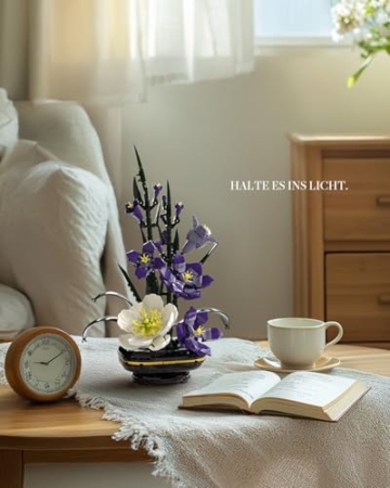 Nifeliz Botanicals Gladiole Blumen Klemmbausteine für Erwachsene, Künstliche Blumen Modell für die Ausstellung im Haus oder Büro, Dekoration & Geschenk (478 Teile, NF10332) - 2