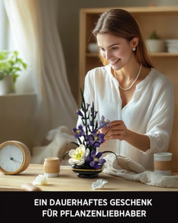 Nifeliz Botanicals Gladiole Blumen Klemmbausteine für Erwachsene, Künstliche Blumen Modell für die Ausstellung im Haus oder Büro, Dekoration & Geschenk (478 Teile, NF10332) - 6