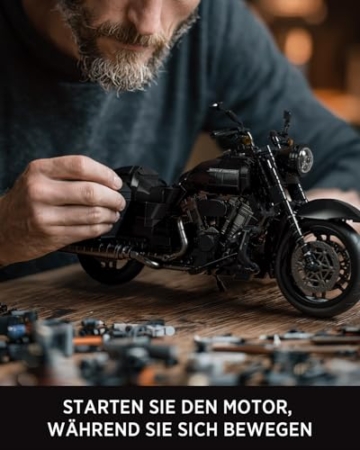 Nifeliz Cruiser-Motorrad Klemmbausteine für Erwachsene, Modellbausatz mit realistischen Details, eine ideale Geschenkidee für Motorradliebhaber (1.339 Teile, NF10356) - 3