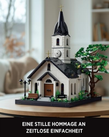 Nifeliz Kapelle Architecture Bauspielzeugsets für Erwachsene, Klemmbausteine Construction Modell im Vintage-Landhausstil, Geschenk Dekoration für Männer und Frauen (3116 Teile, NF10310) - 2