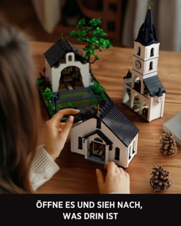 Nifeliz Kapelle Architecture Bauspielzeugsets für Erwachsene, Klemmbausteine Construction Modell im Vintage-Landhausstil, Geschenk Dekoration für Männer und Frauen (3116 Teile, NF10310) - 4