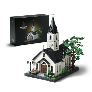Nifeliz Kapelle Architecture Bauspielzeugsets für Erwachsene, Klemmbausteine Construction Modell im Vintage-Landhausstil, Geschenk Dekoration für Männer und Frauen (3116 Teile, NF10310) - 1