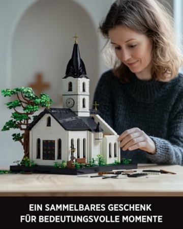 Nifeliz Kapelle Architecture Bauspielzeugsets für Erwachsene, Klemmbausteine Construction Modell im Vintage-Landhausstil, Geschenk Dekoration für Männer und Frauen (3116 Teile, NF10310) - 6