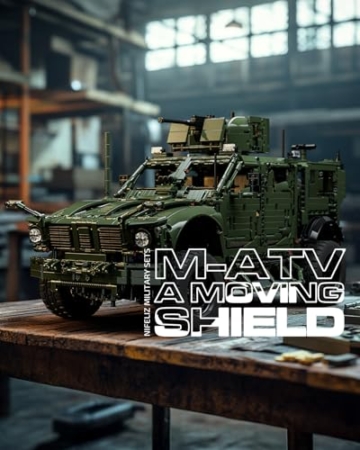 Nifeliz M-ATV Militär Klemmbausteine Mine-resistent Hinterhalt Geschützt Fahrzeug Modell Erwachsene Dekorative, eine ideale Geschenkidee für Militärliebhaber (3,489 Teile, NF10341) - 2