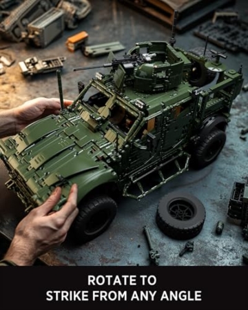 Nifeliz M-ATV Militär Klemmbausteine Mine-resistent Hinterhalt Geschützt Fahrzeug Modell Erwachsene Dekorative, eine ideale Geschenkidee für Militärliebhaber (3,489 Teile, NF10341) - 4