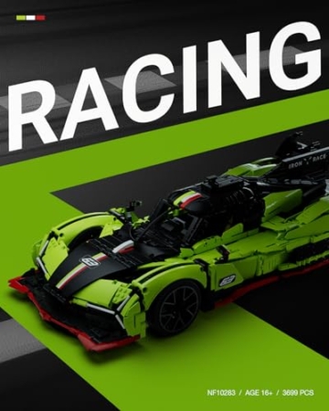 Nifeliz S63 Hypercar Modellbausatz, Maßstab 1:8 Sammlerauto Klemmbausteine Rennwagen für Erwachsene, BAU- und Ausstellungsmodell für Heim- oder Büro, Geschenk für Motorsportfans (3699 Teile, NF10283) - 6