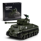 Nifeliz Sherman M4A3E8 Panzer Modellbausatz, Militär Panzer Klemmbausteine Sammlerstück zum Bauen und Ausstellen, Geschenk für Militärliebhaber (860 Teile, NF10313) - 1