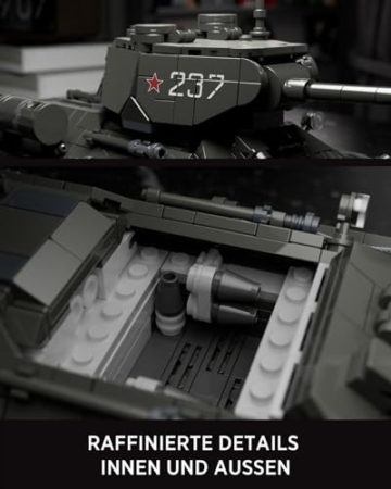 Nifeliz T34/85 Militär Panzer Bauspielzeug, WW2 Klemmbausteine Panzer Modell Sammlung, Geschenk für Erwachsene Militärliebhaber (NF10270,818 Teile) - 3