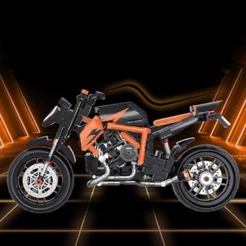 NUOJIAYING Technik Motorrad Klemmbausteine, 579 Teile Klemmbausteine Technik Supermotorrad, Technik Motorrad Modell Kompatibel mit großen Marken - 4