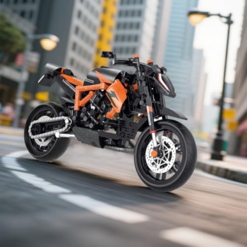 NUOJIAYING Technik Motorrad Klemmbausteine, 579 Teile Klemmbausteine Technik Supermotorrad, Technik Motorrad Modell Kompatibel mit großen Marken - 5