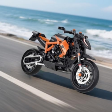 NUOJIAYING Technik Motorrad Klemmbausteine, 579 Teile Klemmbausteine Technik Supermotorrad, Technik Motorrad Modell Kompatibel mit großen Marken - 6