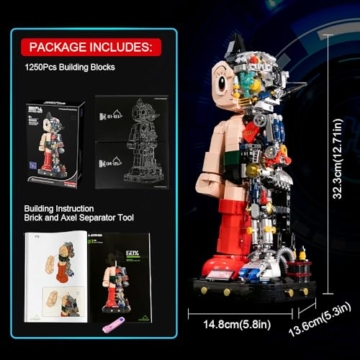 PANTASY Astro Boy Bauset für Erwachsene und Jugendliche Detailliertes Anime Sammlermodell mit halbmechanischem Design Ideale Dekofigur und Ausstellungsstück für Zuhause oder Büro - 7