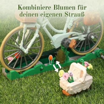 PANTASY Blumen Fahrrad Klemmbausteine Set, Vintage Deko Modell - 5