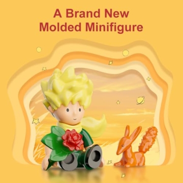 PANTASY Der Kleine Prinz Klemmbausteine Set für Erwachsene & Kinder, Sammlermodell mit Rose, Zug, Mond & Flugzeug, Kreatives DIY Baustein Spielzeug, Geschenkidee & Dekoration für Regal oder Büro - 5