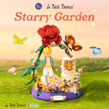 PANTASY Der kleine Prinz Sternengarten Bauset, Drehbarer Pavillon mit roter Rose & Fuchs, Miniatur-Planetenszene, Interaktives Erzählspielzeug über Zähmung und Liebe, Kreatives Geschenk für Erwachsene - 2