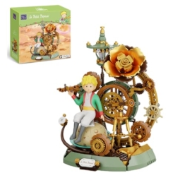 PANTASY Der Kleine Prinz – Sternenreise Bauset, von der Vintage-Mechanik-Taschenuhr inspiriertes Modell mit Zahnrädern, Teleskop & Goldener Rose, Sammler-Displayspielzeug mit exklusiver Prinz-Figur - 1