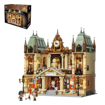 PANTASY Kunstakademie Klemmbaustein Set, Europäisches Architekturmodell mit Dreistöckigem Innenraum, Kunstschule Gebäude mit Detailreichen Räumen, Modulares Straßenmodell Sammlerstück für Erwachsene - 1