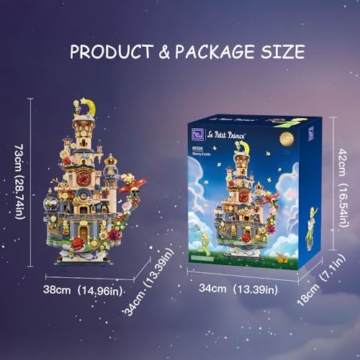 PANTASY Le Petit Prince Sternen-Schloss Bauset Fantasy Modell für Erwachsene und Kinder, Kreatives Geschenk mit ikonischer Rose Bausteinspielzeug - 7