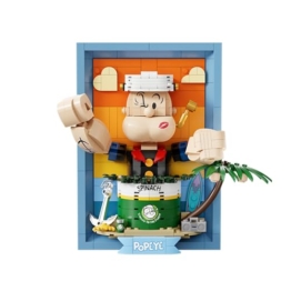PANTASY Popeye 3D Kunst Bausteine Set Exklusiver Effekt Einzigartige Szenen Baukasten Gelenke Bewegliche Kreative Design Konstruieren, Erstellen, Spielen Bauset für Erwachsene Zuhause und Büro - 1