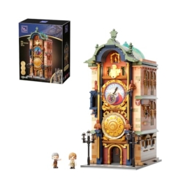 PANTASY Prager Astronomische Uhr Klemmbaustein Set, Gotischer Uhrturm Architekturmodell mit Beweglichen Astronomischen Zifferblättern, Historisches Wahrzeichen Sammlermodell für Erwachsene - 1