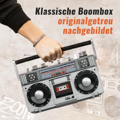 PANTASY Retro-Boombox Klemmbausteine-Set, tragbares Radiorekorder-Modell - 3