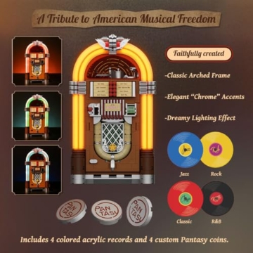 PANTASY 85020 Retro-Jukebox mit Sound & Münzfunktion