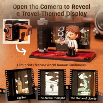 PANTASY Retro Kamera Klemmbaustein-Set für Erwachsene, Klassische Twin-Lens-Reflex Kamera Modell mit interaktiven Funktionen, Vintage Fotoapparat Sammlermodell als Deko - 6