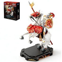 PANTASY Ritter Bauset 31 cm Mittelalterliches Sammlermodell mit gepanzertem Streitross und beweglichen Gelenken Sammlerset für Erwachsene - 1