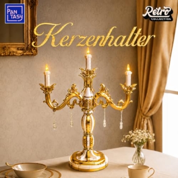 PANTASY Rokoko Kerzenleuchter Klemmbausteine Set mit Licht für Erwachsene - 2