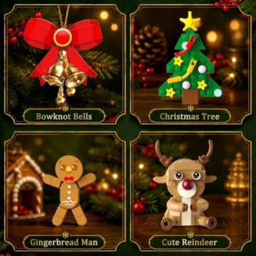 PLAXSOON Adventskalender 2026 Weihnachts-Mondkranz Klemmbausteine mit Licht - 5