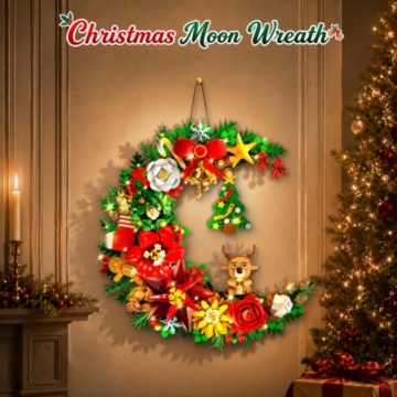 PLAXSOON Adventskalender 2026 Weihnachts-Mondkranz Klemmbausteine mit Licht - 6