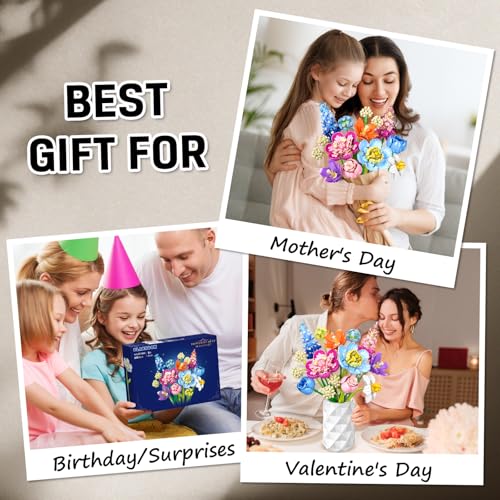 PLAXSOON Blumen Bausteine – Botanische Kollektion mit 888 Teilen