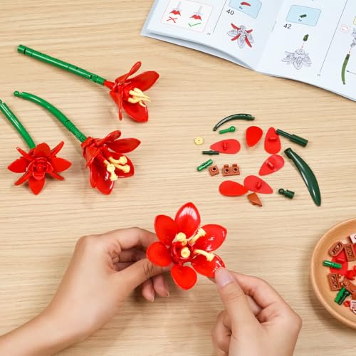 PLAXSOON Amaryllis Blumen – Zeitlose Blütenpracht Klemmbausteine