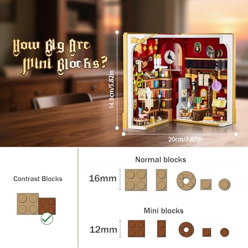 PLAXSOON Magisches Book Nook 3.6mm Mini Bausteine Maße