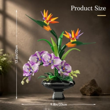 PLAXSOON Orchidee Blumen Bauset für Erwachsene, Botanische Kollektion Deko - 8