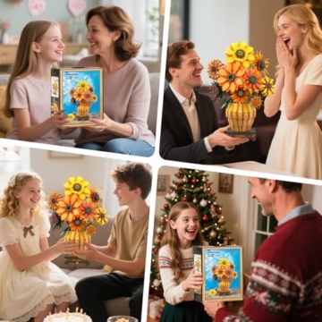 PLAXSOON Sonnenblumen mit Vase aus 1180 Teilen Geschenk