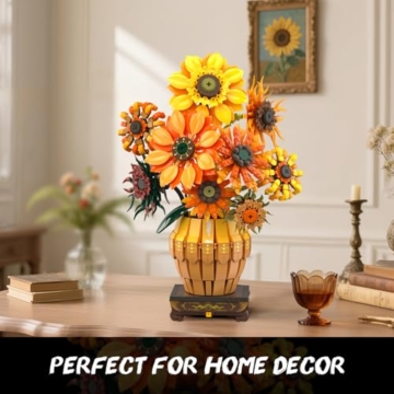 PLAXSOON Sonnenblumen mit Vase aus 1180 Teilen Bild