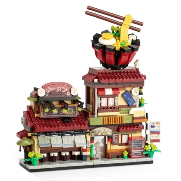 PNNP Japanische Mini Street View Haus Bausteine, 1120 Teile Japanisch Straßenansicht Ramen Shop Bausteine Creative Klemmbausteine Haus Toy für Erwachsene (Nicht Kompatibel Mit Gängigen Marken) - 1