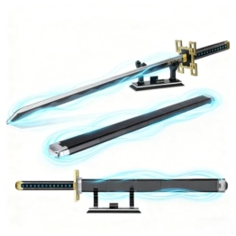 QLT QIAOLETONG Animes Schwert Katana Bausteine Modell Bausatz, 771 Teile 100cm MOC Sword Klemmbausteine mit Scheide und Halterung austeinen Deko Geschenk für Erwachsene - 1
