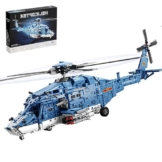 QLT QIAOLETONG Bewaffneter Hubschrauber Bauklotz-Set, Militärflugzeug Modellspielzeug, Dekoratives Flugzeug für Zuhause und Büro, Geschenk für Erwachsene und Jugendliche (1711 Teile) - 1