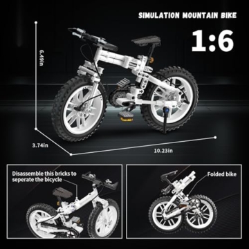 QLT QIAOLETONG City Fahrrad Klemmbausteine Bausteine,City Fahrrad Spielzeug für Erwachsene und Jungen und Mädchen im Alter von 6–12 Jahren 246PCS - 3