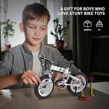 QLT QIAOLETONG City Fahrrad Klemmbausteine Bausteine,City Fahrrad Spielzeug für Erwachsene und Jungen und Mädchen im Alter von 6–12 Jahren 246PCS - 4