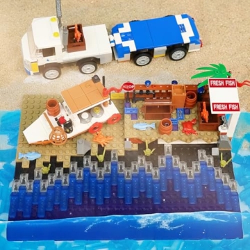 QLT QIAOLETONG City Hafen mit Frachtschiff Klemmbausteine Set 3in1 City Transporter Modellcontainerkran Bauspielzeug STEM Bausteinen Deko Geschenk für Erwachsene und Kinder ab 14 Jahren