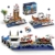 QLT QIAOLETONG City Hafen mit Frachtschiff Klemmbausteine Set 3in1 City Transporter Modellcontainerkran Bauspielzeug STEM Bausteinen Deko Geschenk für Erwachsene und Kinder ab 14 Jahren