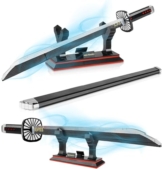 QLT QIAOLETONG Demon Slayer Schwert Ideas Cosplay Animes kamado tanjiro Katana,Klemmbausteine Bausteinen deko Geschenk für Erwachsene Jungen ab 6-16 mit Scheide Halterung(771 pcs) - 1