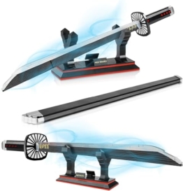 QLT QIAOLETONG Demon Slayer Schwert Ideas Cosplay Animes kamado tanjiro Katana,Klemmbausteine Bausteinen deko Geschenk für Erwachsene Jungen ab 6-16 mit Scheide Halterung(771 pcs) - 1