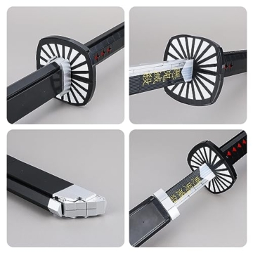 QLT QIAOLETONG Demon Slayer Schwert Ideas Cosplay Animes kamado tanjiro Katana,Klemmbausteine Bausteinen deko Geschenk für Erwachsene Jungen ab 6-16 mit Scheide Halterung(771 pcs) - 5