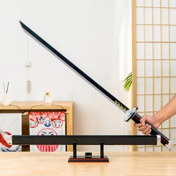 QLT QIAOLETONG Demon Slayer Schwert Ideas Cosplay Animes kamado tanjiro Katana,Klemmbausteine Bausteinen deko Geschenk für Erwachsene Jungen ab 6-16 mit Scheide Halterung(771 pcs) - 6