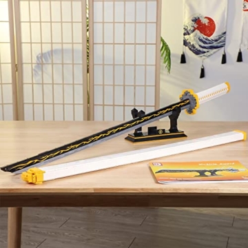 QLT QIAOLETONG Demon Slayer Schwert Schwert Ideas Cosplay Animes Zenitsu Katana?Klemmbausteine Bausteinen deko Geschenk für Erwachsene und Jungen ab 6-16 mit Scheide Halterung (956 pcs) - 6