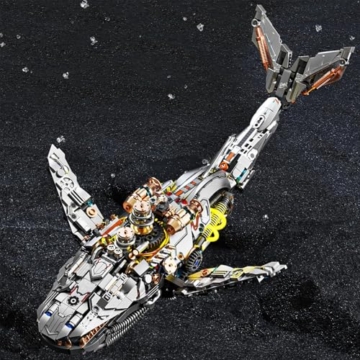 QLT QIAOLETONG Ideas Mechanisches Wal-Bauset mit LED-Licht, bewegliches Meerestier-Spielzeug mit Ausstellungsständer, STEM-Geschenk für Mädchen, Jungen und Teenager ab 12 Jahren (1388 Teile) - 6